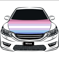 Housse de capot de voiture en polyester arc-en-ciel gay personnalisée, style Bigender (pour hommes), pour la démonstration automobile Pride, les scènes de tournage et la décoration de stand