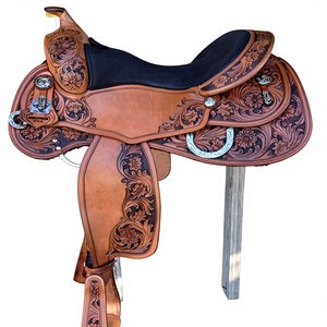 Selle de cheval en cuir occidental BS International avec décorations florales, quincaillerie SUS304, selle de course durable, prix direct usine - Product Image 4
