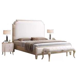 <span class=keywords><strong>Lit</strong></span> doux en chêne européen classique Chambre à coucher classique Lits en bois King Oak Ensemble <span class=keywords><strong>de</strong></span> meubles <span class=keywords><strong>de</strong></span> chambre à coucher classiques pour villa <span class=keywords><strong>Maison</strong></span> avec tabouret - Product Image 6