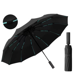 Parapluie pliant 60 baleines en acier, ouverture automatique, protection soleil et pluie, cadeau d'affaires, logo personnalisable - Product Image 4