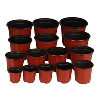 15 Ukuran Pot Bibit & Pot Bunga Ramah Lingkungan dari PP, Bentuk Bulat Dua Warna untuk Sukulen, Bonsai, dan Penggunaan di Kebun