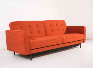 <strong>Nisco</strong> Living Room Sedona Orange Arm Futon Foldable Sofa Bed with Storage - Product Image 2