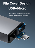 Aluminio tipo C USB A Micro USB 3 en 1 OTG adaptador de lector de tarjetas SD de memoria con ranura para tarjeta SD TF Puerto USB para Android Mobile iphone