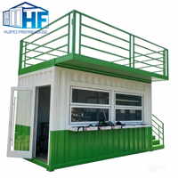 Café Conteneur Modulaire Préfabriqué Personnalisé Grande Vague, Design Moderne Respirant, Structure Acier Double Étage Modèle K04