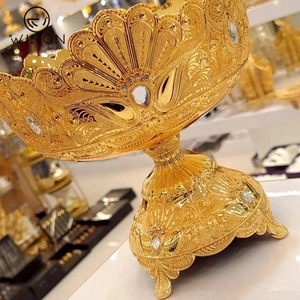 บ้านชุบทองหรูหราทันสมัยห้องครัวผลไม้โต๊ะตกแต่งนำมาใช้ใหม่โลหะที่ให้บริการลูกอมวันที่ชามเก็บขนมขบเคี้ยว - Product Image 2