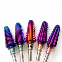 Fraise à ongles professionnelle en carbure de tungstène 3/32 pouces pour retirer le gel acrylique dur, 2XC 3XC, sécurité, élimination des bavures, arc-en-ciel, tornade