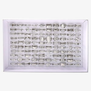 Anello Unisex Regolabile in Acciaio Inossidabile Placcato <span class=keywords><strong>Oro</strong></span> <span class=keywords><strong>e</strong></span> <span class=keywords><strong>Argento</strong></span>, Non Sbiadisce, Design Geometrico, Gioielli alla Moda Easywin - Product Image 2
