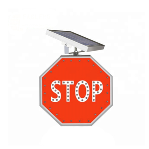 Segno di STOP solare segno di alluminio a LED segno di rendimento solare parcheggio - Product Image 3