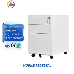 Mueble de Oficina Móvil Personalizado con 3 Cajones Debajo del Escritorio, Gabinete de Almacenamiento Móvil de Acero, Archivador Metálico con Ruedas - Product Image 1
