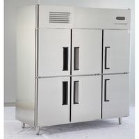 Réfrigérateur commercial en acier inoxydable à six portes, haute efficacité, grande capacité pour restaurant, hôtel, restauration
