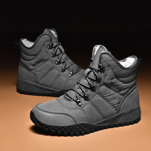 Bottes d'hiver pour hommes, hauteur cheville, imperméables, chaudes, doublées de fourrure, tige synthétique, semelle extérieure en caoutchouc, semelle intermédiaire en EVA, bout rond - Product Image 1
