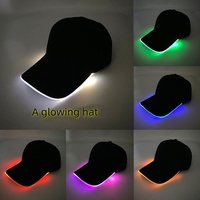 Gorra de Béisbol Luminosa con Cable EL LED Multicolor, 100% Poliéster, Logotipo Personalizado para Halloween, Carnaval, Fiesta Rave