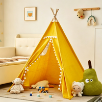 Tente Tipi pour Enfants, Tentes de Jeu pour Filles et Garçons, Tente de Pyjama Party avec Pompons