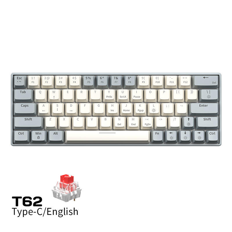 63 Keys/Beige and Gray [Wired] Mixed Light-Red Axis