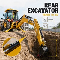 LUHONGDA Compact Diesel Backhoe Loader dengan Mesin & Pompa untuk Konstruksi, Penggalian, Pembuatan Parit, Pekerjaan Jalan Pertanian