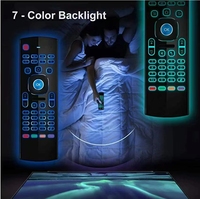 Top vente MX3 rétro-éclairage coloré 2.4G Mini clavier sans fil Android TV Box à l'aide de la télécommande 7 couleurs rétro-éclairé Air Mouse