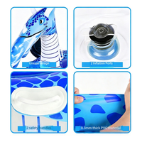 Bouée gonflable géante en forme de dragon, radeau flottant en PVC bleu pour adultes, pour la plage et les fêtes au bord de la piscine