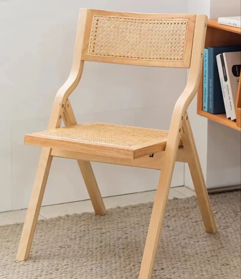 Silla plegable de madera para el hogar, sillón de ocio para balcón