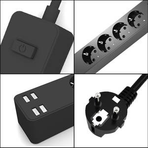 Regleta de alimentación estándar de la UE, puertos USB, toma de corriente con salidas de 3AC y 4 cables de extensión blancos, 10 tomas, cable de extensión de 1,5 m - Product Image 5