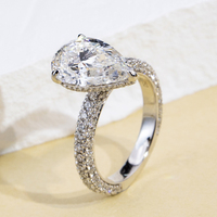 Bague en or 18 carats avec diamant de laboratoire de taille poire 5 carats E VVS2 certifié IGI personnalisé MSR-1897