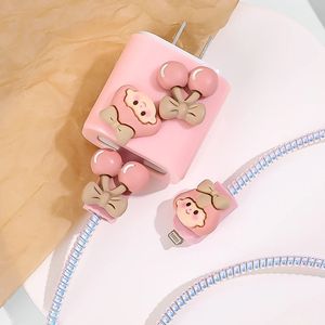 Pour <span class=keywords><strong>Apple</strong></span> <span class=keywords><strong>18W</strong></span> 20W <span class=keywords><strong>chargeur</strong></span> housse de protection dessin animé cerise étui pour <span class=keywords><strong>IPhone</strong></span> 14 13 12 <span class=keywords><strong>11</strong></span> Pro Max XR XS X protecteur de tête de câble de données - Product Image 4