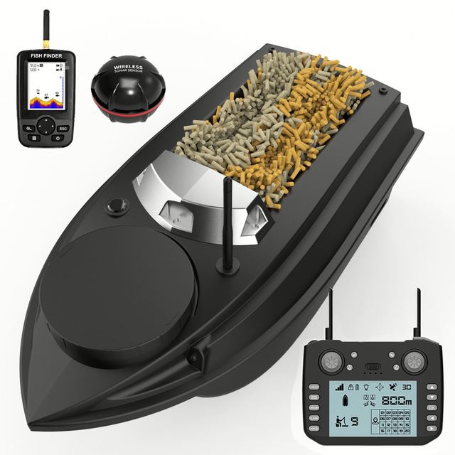 2024 Flytec V030 800M Distance Remote Control Gps Bait Boat With Sonar Fish Finder 180 Gps Positioning Points Carp Fishing Boat
