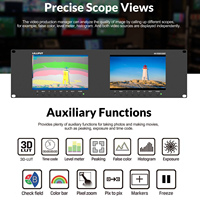 Moniteur double 7 pouces LILLIPUT RM-7029S à montage en rack, qualité diffusion, avec 3G-SDI 4K HDMI 2.0 pour stations de télévision, diffusion en direct et camions de production (OB Van)