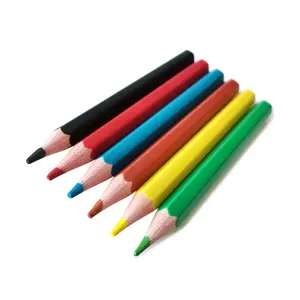 Ensemble de Mini crayons de couleur promotionnels pour enfants, en plastique, 3.5 pouces, 6 pièces