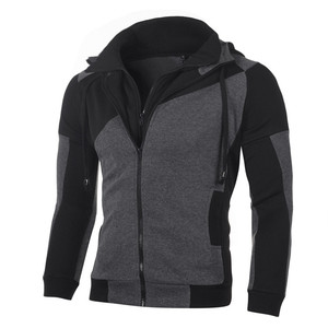 高品质男士秋季外套 撞色夹克 涤纶大码休闲毛绒上衣 - Product Image 4