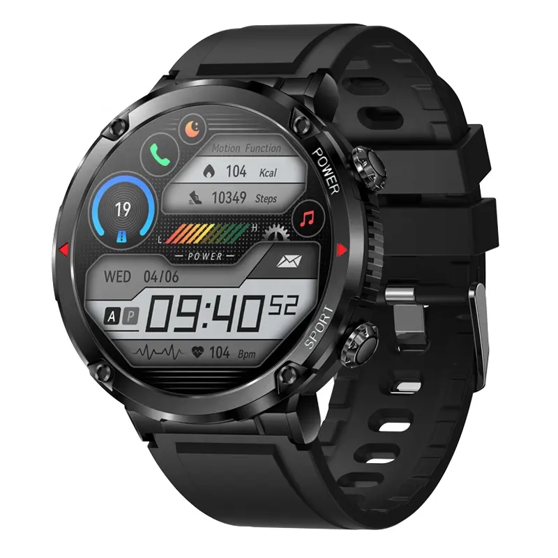 T30 Top Ranking 1.6 Inch Large Round Screen Man Sport Waterproof Smartatch with 600mAh Big Battery Smart Watch for Men Fitness