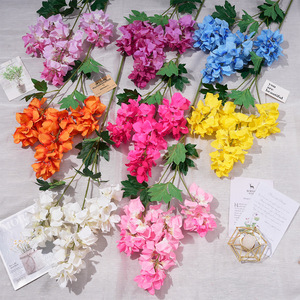 Ramos de flores artificiales de buganvilia, flores de seda para decoración de bodas, decoración del hogar, venta al por mayor - Product Image 1