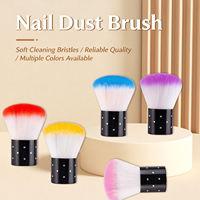 Brosse de nettoyage de poussière pour ongles, pour manucure, maquillage, blush, salon, poils doux et résistants multicolores, portable