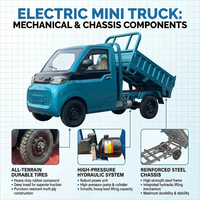 Fourgonnette électrique climatisée avec caméra de recul, mini-camion électrique, véhicule utilitaire électrique deux places