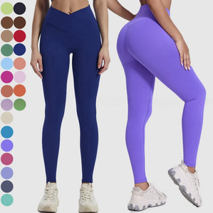 Ropa deportiva de cintura alta, ropa activa suave, mallas de gimnasio, pantalones de entrenamiento, mallas de Yoga para levantar glúteos delanteros en forma de V para mujer - Product Image 1