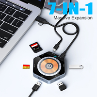 Prise de chargeur sans fil 7 en 1 Hub USB Station d'accueil de charge Chargeur de bureau Adaptateur de prise de voyage Station de charge sans fil
