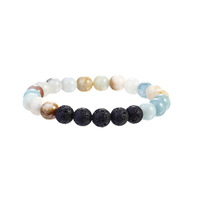 Cadeau de bracelet de diffuseur d'huile essentielle d'aromathérapie de perle de pierre naturelle de 8mm