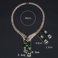 Ensemble collier et boucles d'oreilles de haute qualité à motif léopard, zircon cubique unique, accessoire de fête parfait pour femmes, en cuivre - CN11216