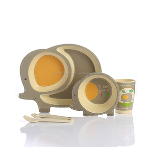 5 pièces Biodégradable <span class=keywords><strong>Écologique</strong></span> enfants <span class=keywords><strong>Vaisselle</strong></span> En Fiber De <span class=keywords><strong>Bambou</strong></span> Plaque de Cuisine Set Enfants Dîner Ensemble <span class=keywords><strong>Vaisselle</strong></span> - Product Image 2