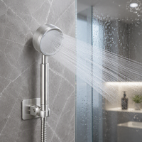 Ensemble de robinetterie de douche de salle de bain en acier inoxydable SUS304 finition huilée, avec pommeau de douche pluie et douchette à jet doux à commande monocommande