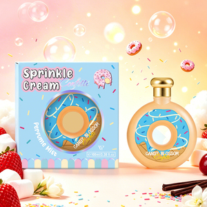Regalo Romantico per San Valentino o Compleanno per Lei, <span class=keywords><strong>Profumo</strong></span> da Donna in Flacone a Forma di Ciambella da 100ml, Fragranza Cremosa al Latte e Fragola, Aroma Duraturo - Product Image 1