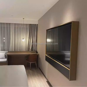 Minimalist 3 Star Hotel Bedroom Furniture Set With Wooden Bed Frame Nightstand TV Cabinet <b>Work</b> <b>Desk</b> for Budget Hotels - Product Image 3