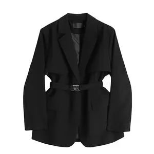 Trang Phục Châu Âu Mùa Thu 2022 Bán Sỉ Bộ Com Lê Ngắn Tay Váy Blazer Nữ Thường Ngày Midi Hai Hàng Khuy