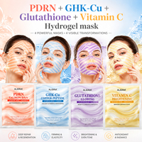 Masque Hydrogel Coréen PDRN GHK-Cu Peptide de Cuivre VC Glutathion Bio Collagène Effet Lifting Profond Anti-Rides Soin Visage Nuit Effet Verre