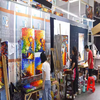 Grandes peintures abstraites texturées 3D peintes à la main sur toile pour la décoration intérieure et les projets hôteliers, directement de l'usine