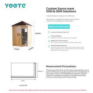 YEETE Sauna Électrique Moderne en Prêt-à-Poser, en Prêt à l'Emploi, en Bois de Pruche Canadien, 1500 mm, Modèle Gazebo <span class=keywords><strong>d</strong></span>'Angle, pour Projet de Centre de <span class=keywords><strong>Bien</strong></span>-être - Product Image 3