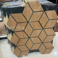 Panneau acoustique mural et de plafond en bois plaqué, insonorisant, en feutre hexagonal, fibre de bois MDF, fibre de polyester, prix usine pour hôtels