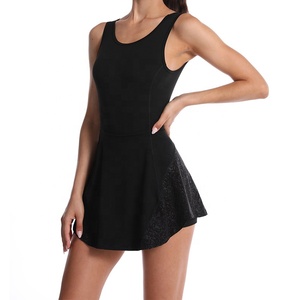 Rok Tenis Olahraga Fitness Kualitas Tinggi Kustom Grosir Gaun Palsu Anti Terlepas Punggung Berbentuk U - Product Image 3