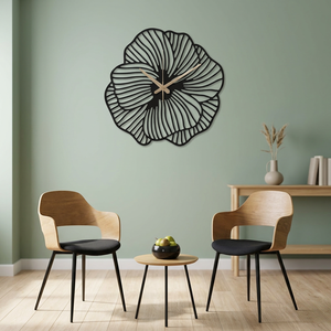 Minimalist Metal Wall Clock Abstract Flower Design Quartz Analog Silent Living Room Decor Hanging Clock - Product Image 4