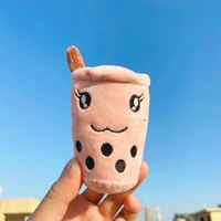 Vente en gros de porte-clés en peluche Boba jouets mini perle thé au lait tasse à café Boba mignon porte-clés en peluche thé au lait mini peluches porte-clés boba