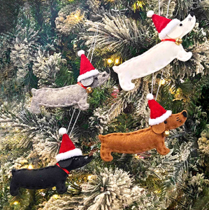Christmas Dog Decoration Plush Toy Cheap Promotion Gift Toy Plush Dog Keychain Pendent